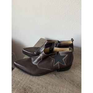 Women's Tommy Hilfiger cowgirl Star Ankle Western Booties SZ 9 Brown‎ Patriotic